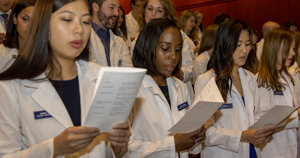Members of the PA Class of 2019 received their short white coats.